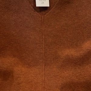 NWT J Jill V-neck tunic sweater Sz 2X rust